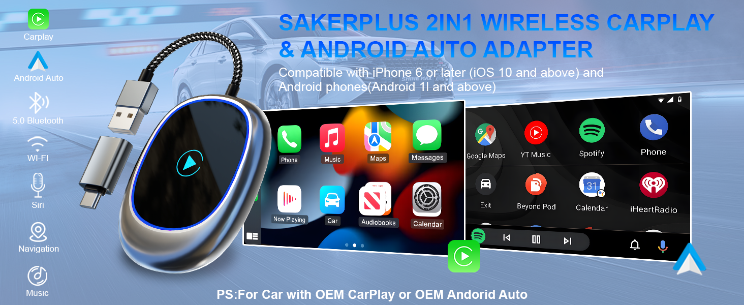 K509 carplay converter box carplay android 2 in 1