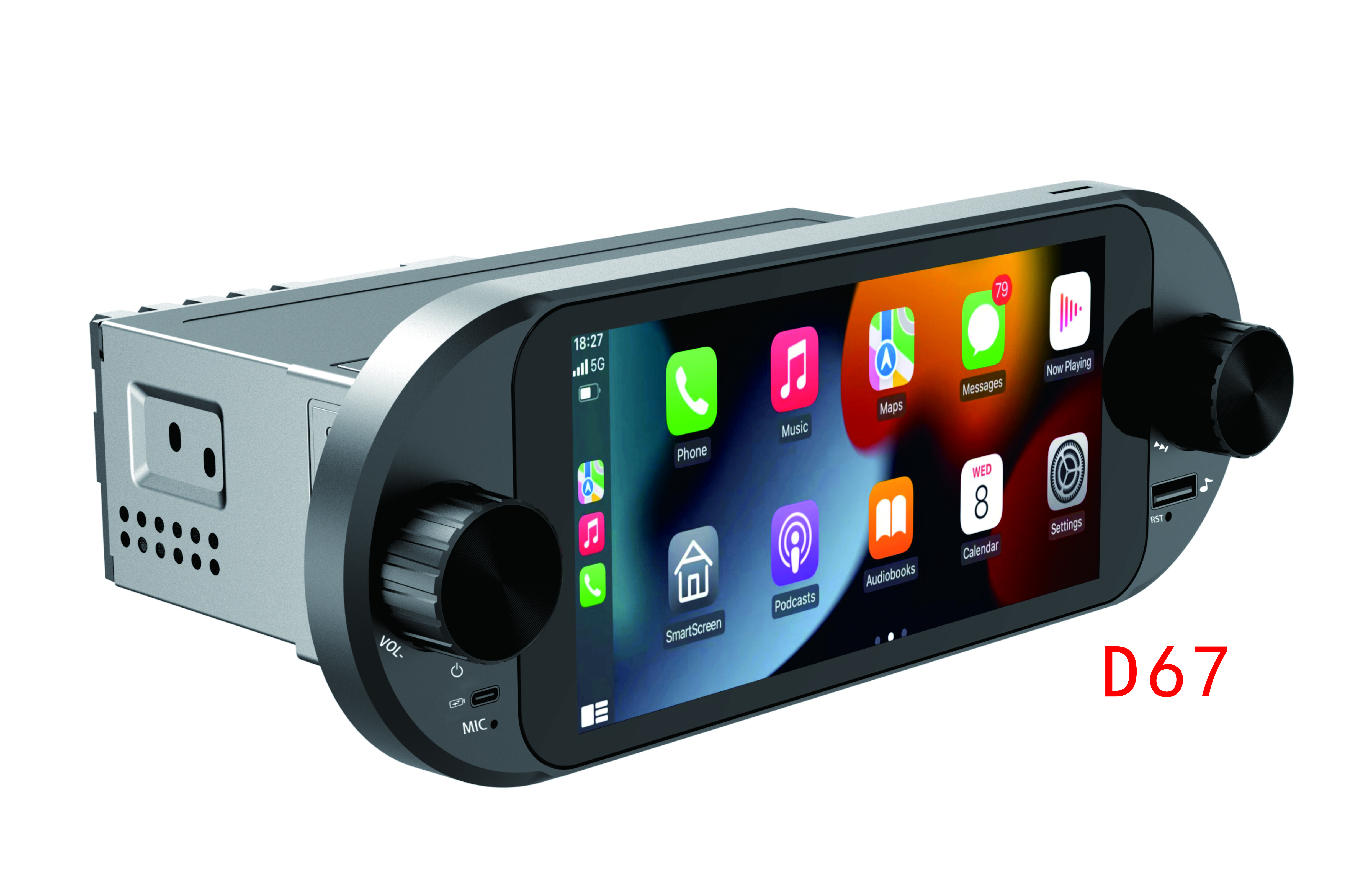 6.86 Inch 1080P QLED Car Screen Dual Knobs Car DVD Player Android System Car Stereo Touch Screen Dvd Player