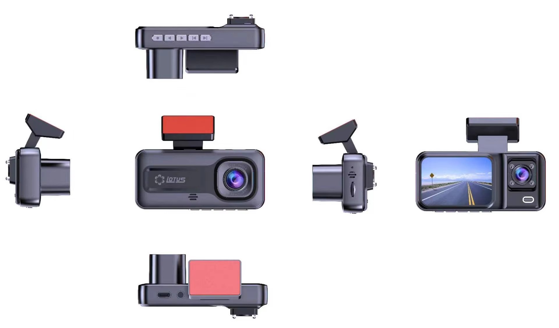A98 1080P HD Universal Car DVR Video Recorder 2-Inch IPS Screen Dash Cam Night Vision 150 Angle 3 Lens