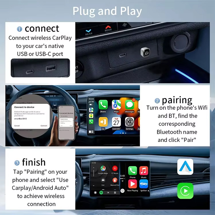Kowankit K6 MINI Carplay Dongle Adapter for Carplay & Android Atuo