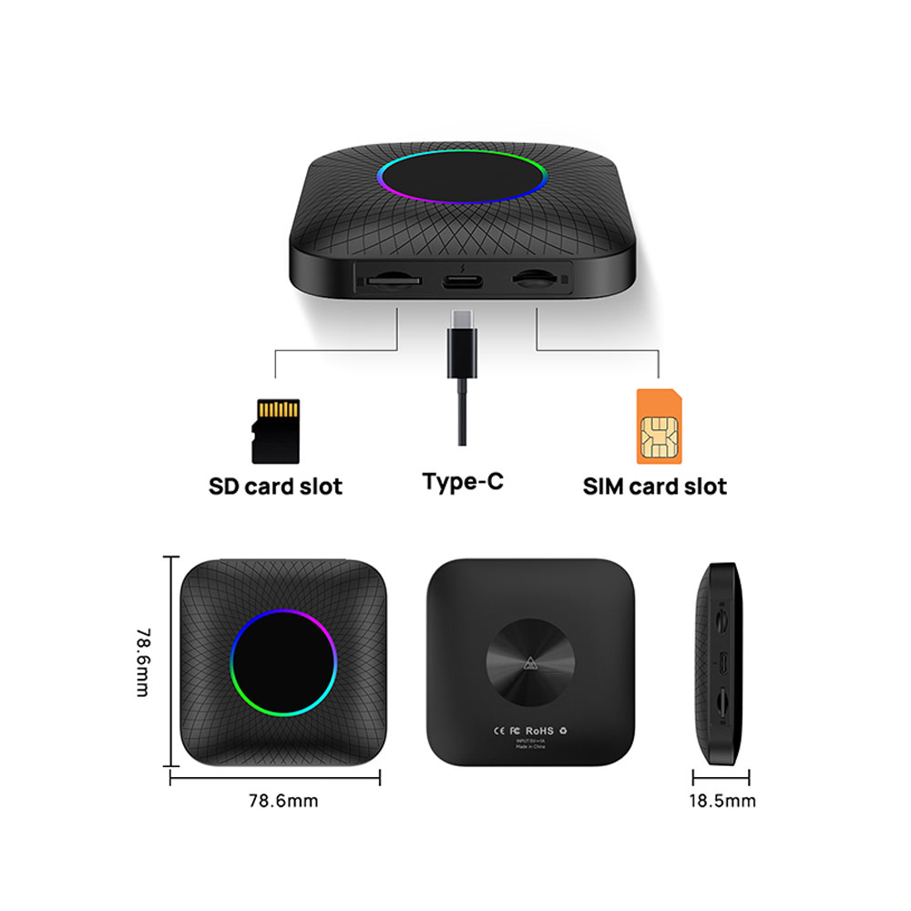 TBOX LED Android 13 Qualcomm 6225 Chipset Carplay Ai Box