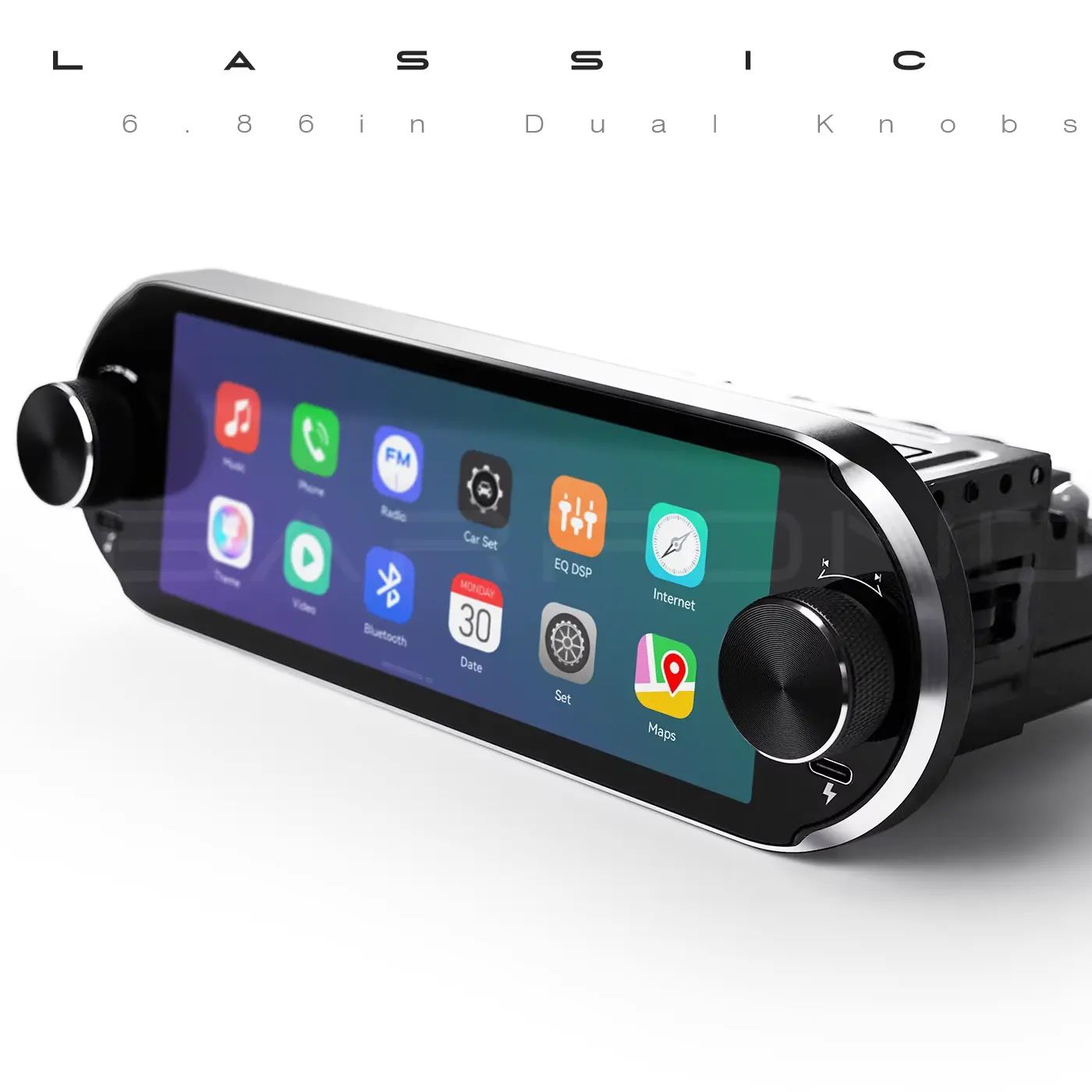 6.86 Inch 1080P QLED Car Screen Dual Knobs Car DVD Player Android System Car Stereo Touch Screen Dvd Player