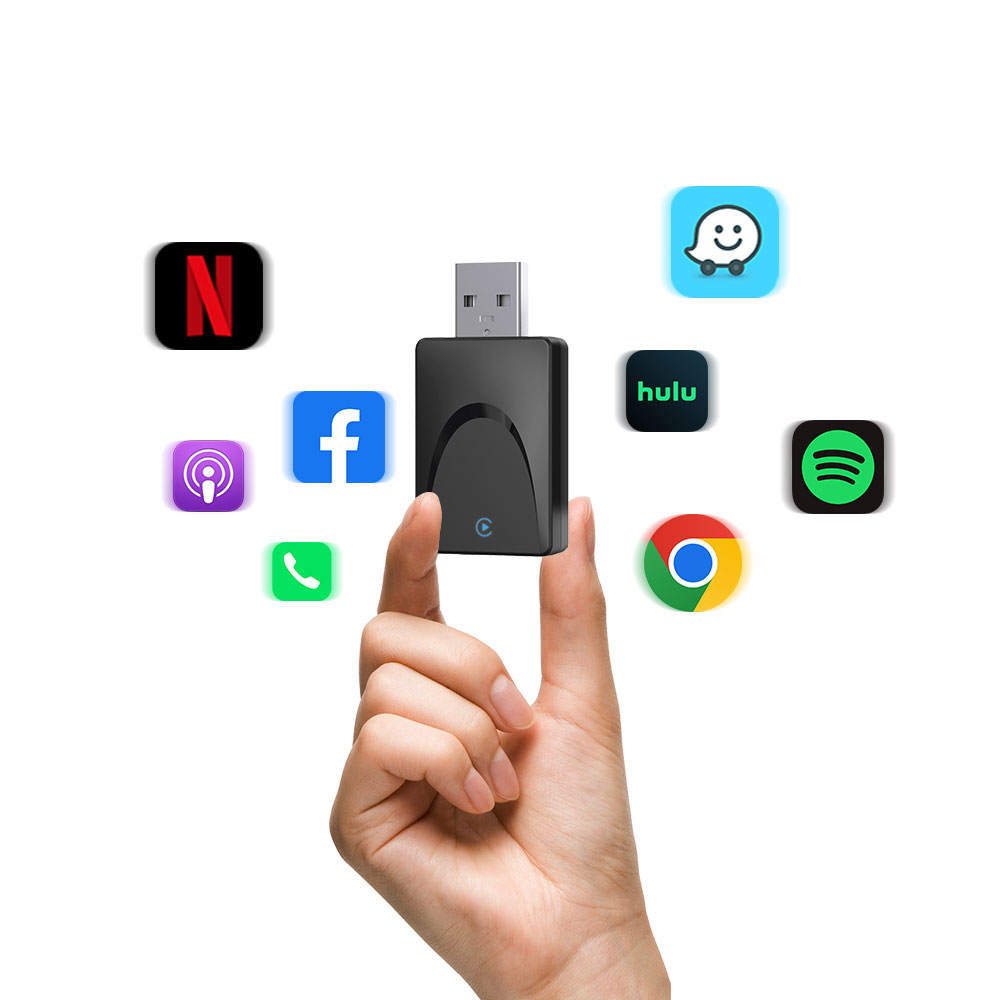 Kowankit K1new Wireless Carplay Adapter Dongle Allwinner V851 Chpset USB-A PORT Carplay & Android Auto 2 in 1 Adapter for Car