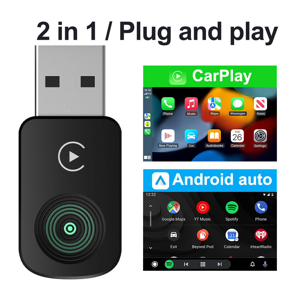 OEM K8 Mini Wireless CarPlay Adapter – Converts Wired CarPlay to Wireless for A-pple & Android
