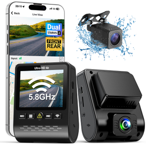 Hot Selling Black Car Dashboard Camera Dual Lens Full HD 4K Video Recorder with High Quality WIFI Function Vehicle Camera