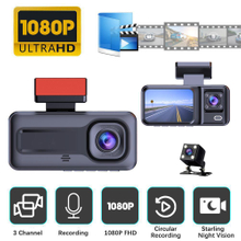 A98 1080P HD Universal Car DVR Video Recorder 2-Inch IPS Screen Dash Cam Night Vision 150 Angle 3 Lens