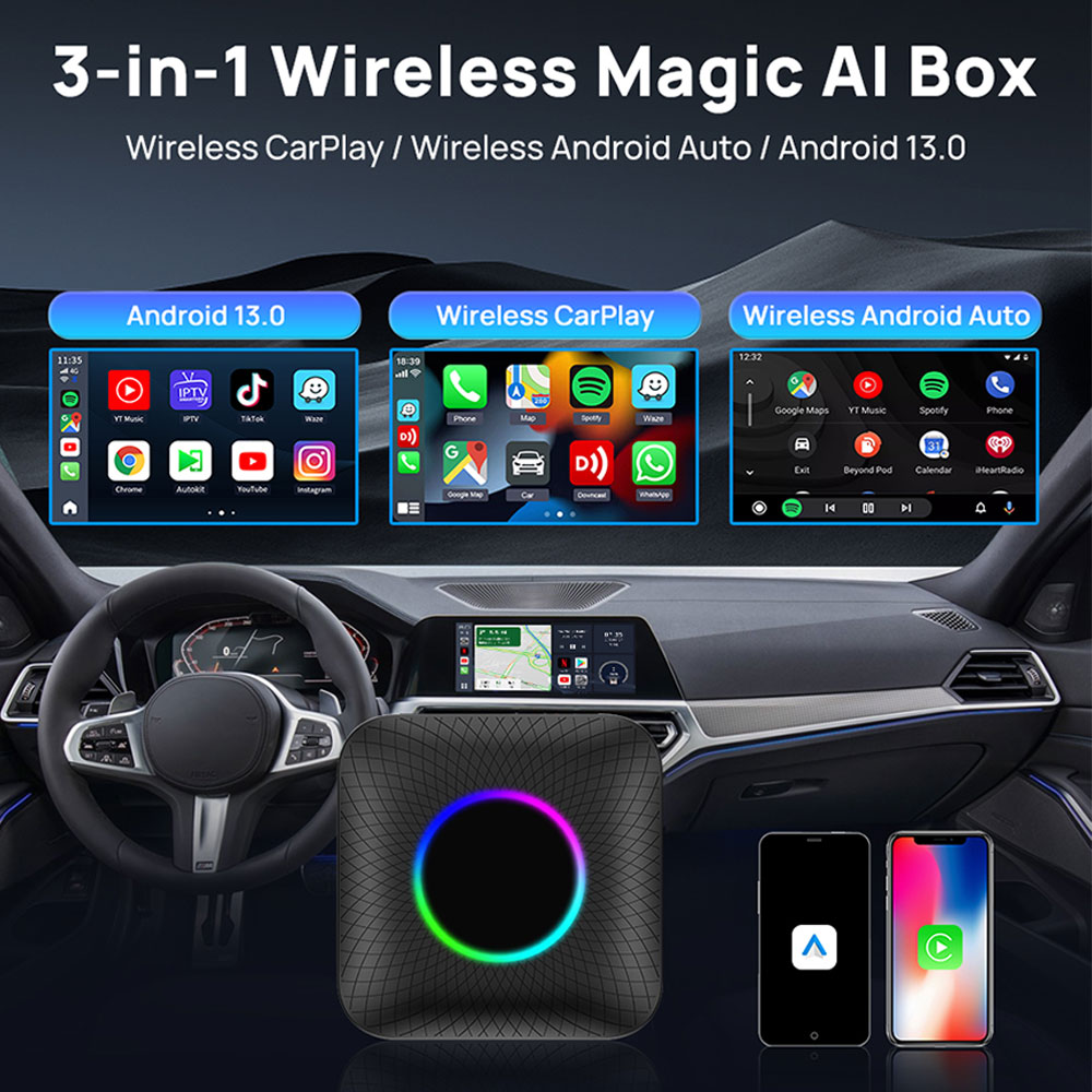 TBOX LED Android 13 Qualcomm 6225 Chipset Carplay Ai Box
